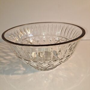 Illusions Crystal Bowl SAMOBOR 24% FULL LEAD clear glass 9 inch gold trim decor